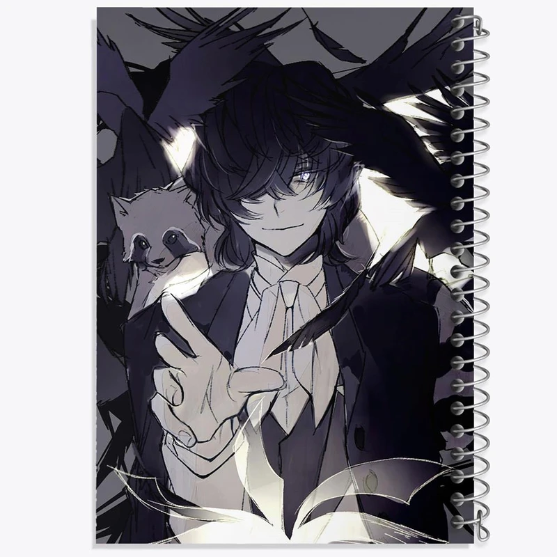 دفتر شطرنجی 50 برگ خندالو طرح آژانس کارگاهی انیمه سگ های ولگرد بانگو کد 11795