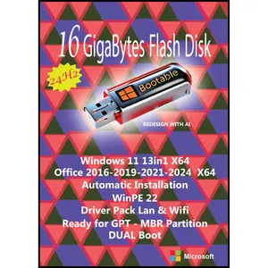 سیستم عامل Windows 11 24H2 2024 13in1 X64 - Driver Pack Lan & Wifi  نشر مایکروسافت
