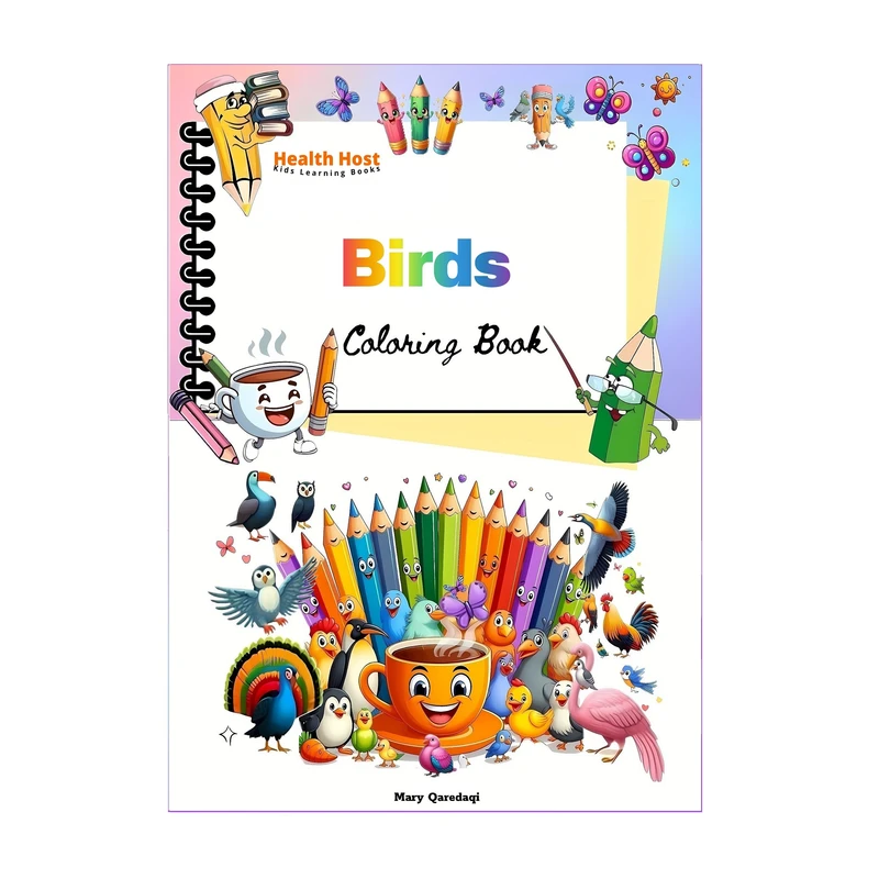 کتاب رنگ‌آمیزی Birds Coloring Book اثر مریم قره‌داغی انتشارات  میزبان سلامتی