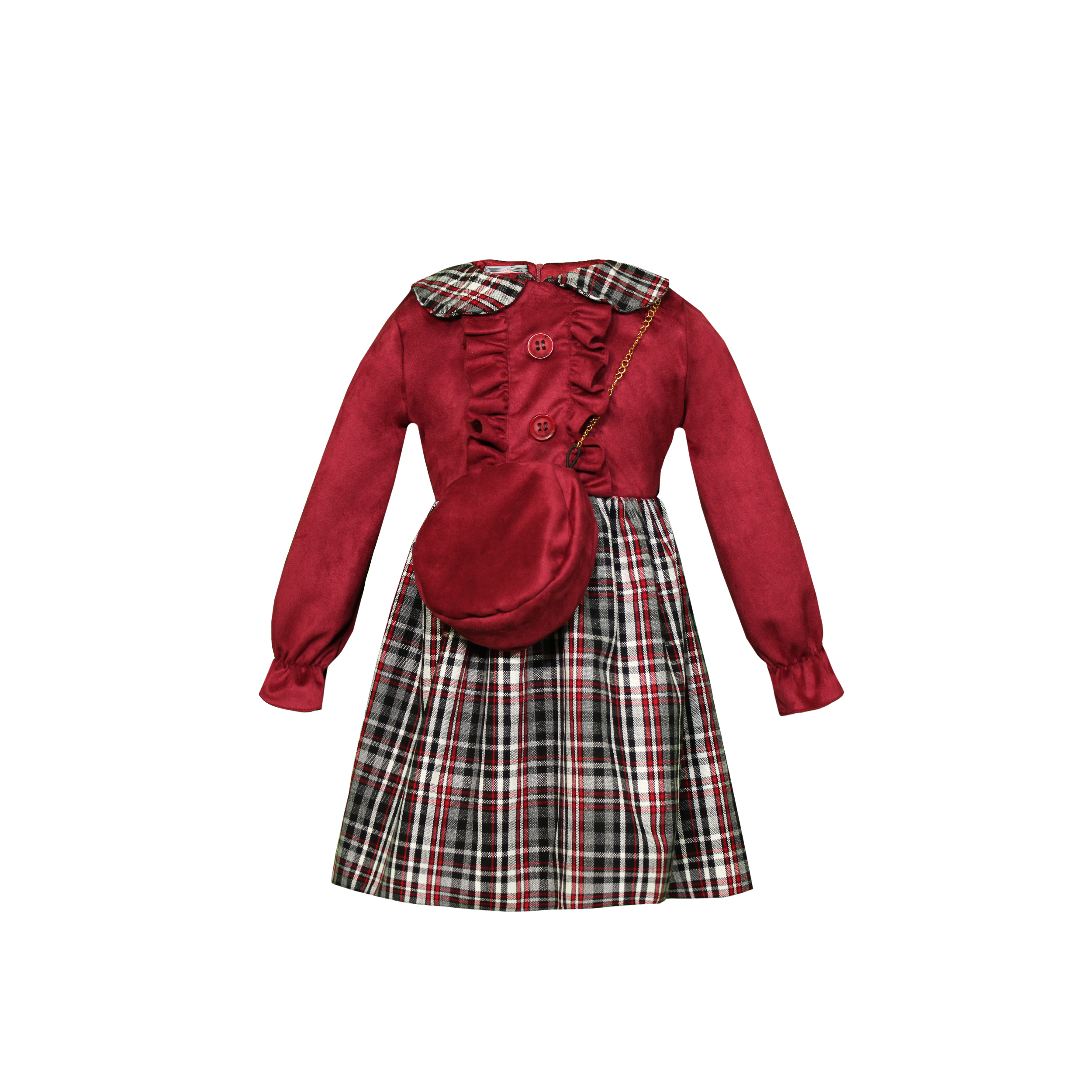 ست پیراهن و کیف دخترانه مدل یقه ملوانی 38