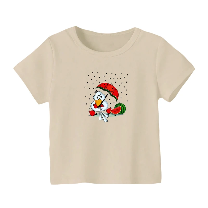 تی شرت آستین کوتاه بچگانه مدل کلاغ و هندوانه یلدایی