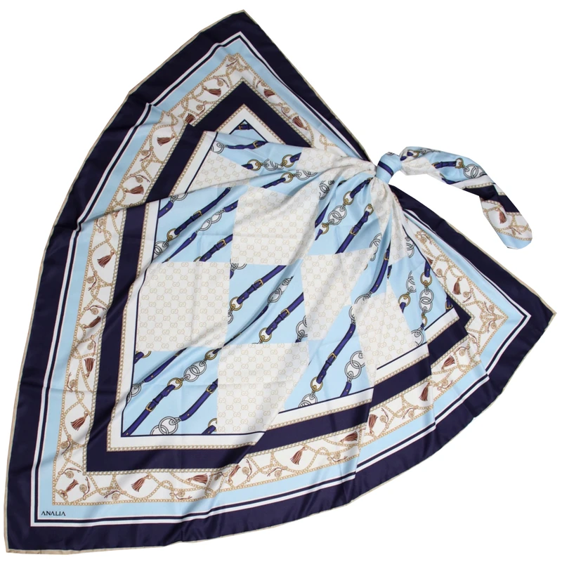 روسری زنانه مدل ابریشم توییل دور دست دوز کد 9805