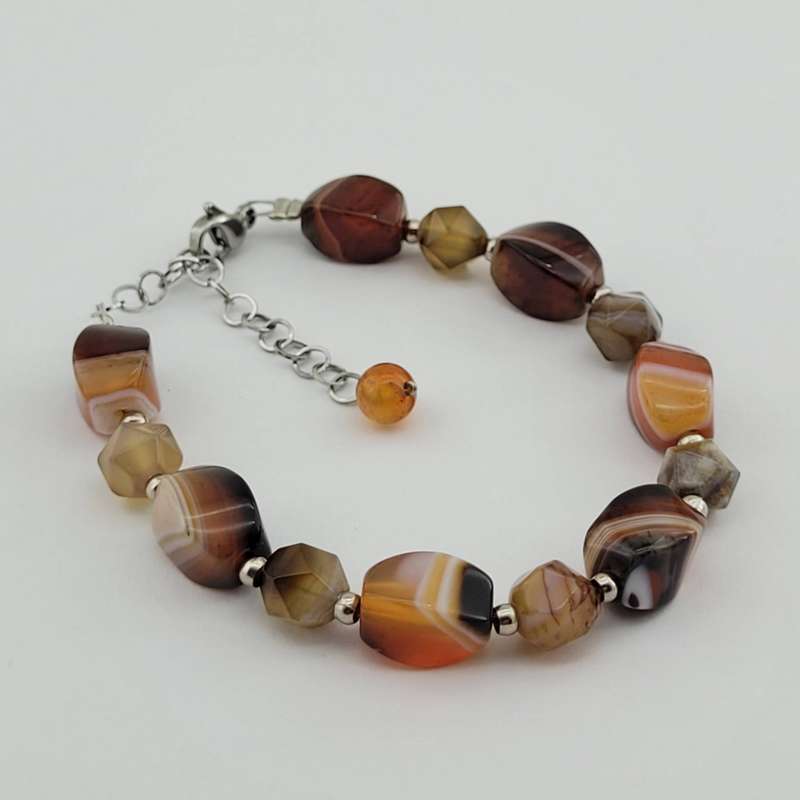 دستبند زنانه مدل سنگ عقیق سلیمان کد 74 دستبند زنانه مدل سنگ عقیق سلیمان کد 74