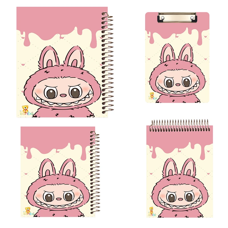 دفتر 100 برگ بانیبو مدل لبوبو کد 2701 به همراه تخته شاسی بسته 4 عددی