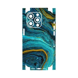 MAHOOT Turquoise marblewith golden streaks-FullSkin Cover Sticker for Apple iPhone 14 Pro