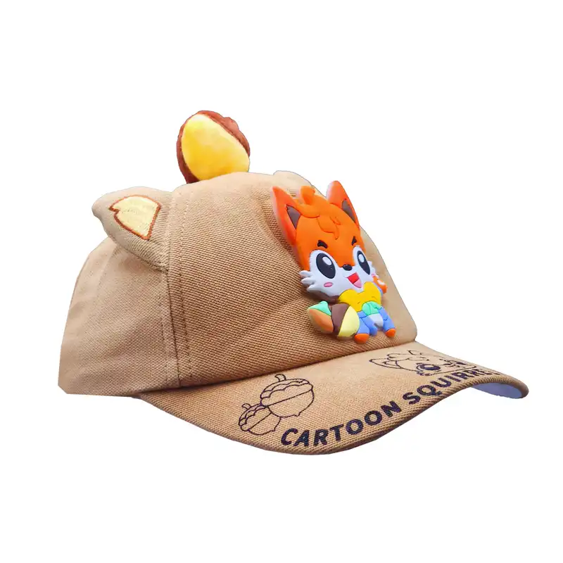 کلاه کپ بچگانه طرح سنجاب رنگ نسکافه ای