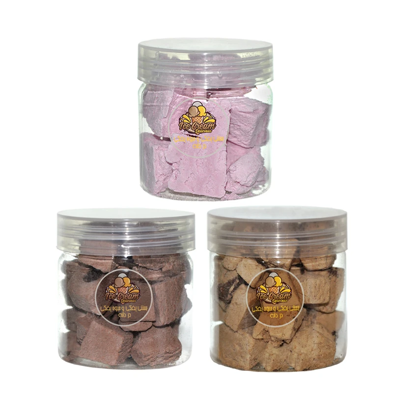 بستنی خشک توت فرنگی و شکلاتی و کیک قهوه در دانه - 120 گرم بسته 3 عددی