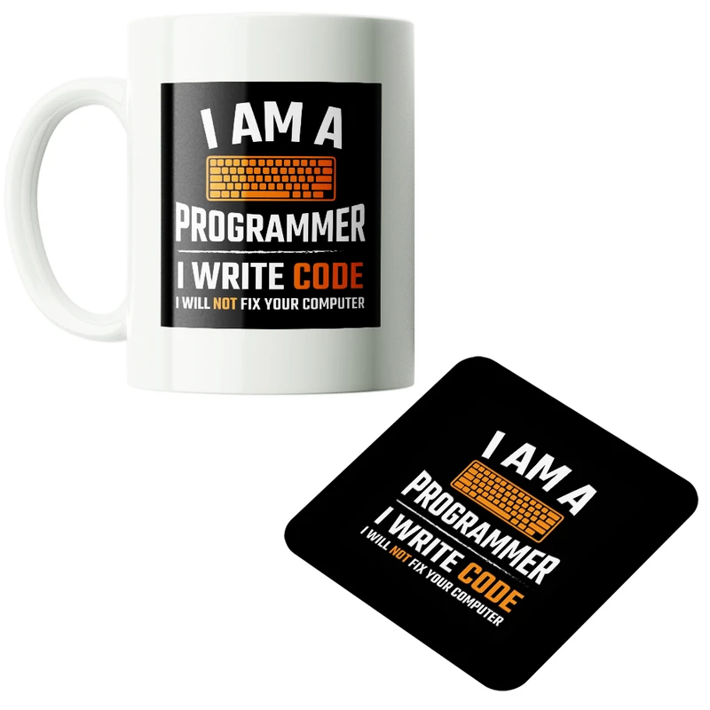 ماگ پاد آفرین مدل کدنویسی برنامه نویسی مهندس کامپیوتر نرم افزار کدینگ کد PZ085 به همراه زیرلیوانی