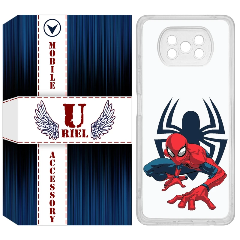 کاور یوریل مدل Clear کد 75 طرح اسپایدرمن مناسب برای گوشی موبایل شیائومی Poco X3 / X3 Pro / X3 NFC