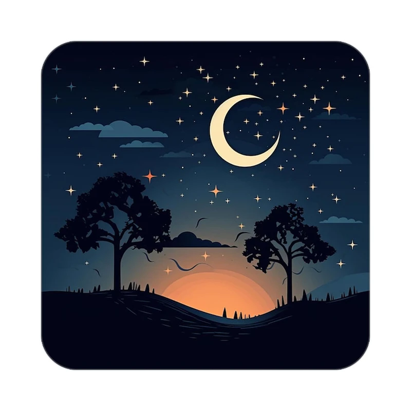 زیر لیوانی کاکتی طرح ماه و ستاره مدل mp53136