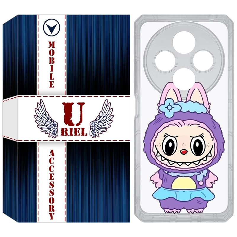 کاور یوریل مدل Clear کد 141 طرح لبوبو Labubu مناسب برای گوشی موبایل شیائومی Redmi 14C / Poco C75