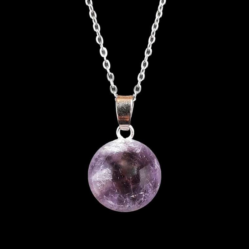 گردنبند زنانه مدل آمیتیست کد 2-61