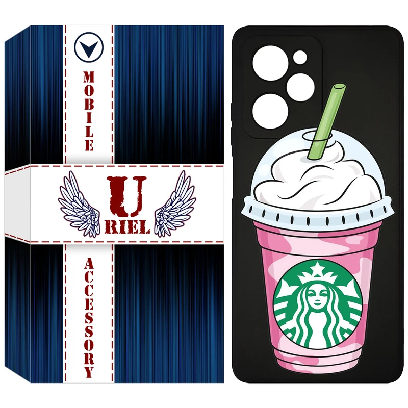 کاور یوریل قاب مدل KSH کد 55 طرح استارباکس مناسب برای گوشی موبایل شیائومی Poco X5 Pro / Redmi Note 12 Pro 5G