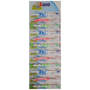 مسواک کودک سولو کد SO_2 با برس نرم مجموعه ۱۲ عددی