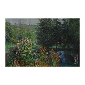 کاغذ کادو ترمه طراحان ایده مدل بوته های رز در باغ مونهگرون از مونه کد art0198 سایز 57x37 سانتی متر