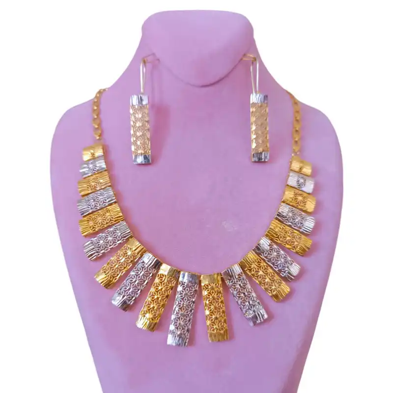 نیم ست نقره زنانه مدل ستونی تراش