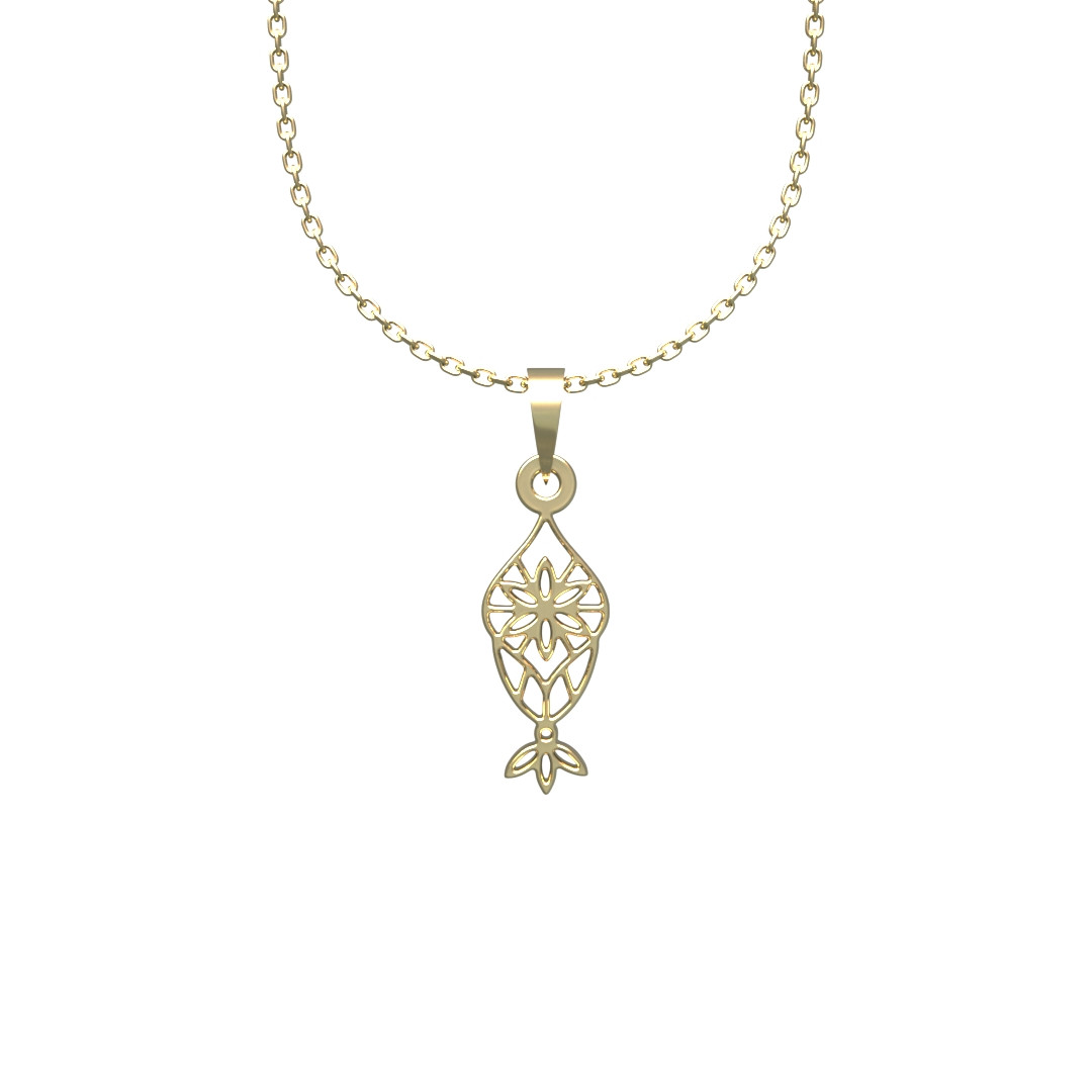 گردنبند طلا 18 عیار زنانه مدوپد مدل هندسی کد V2-1-1015