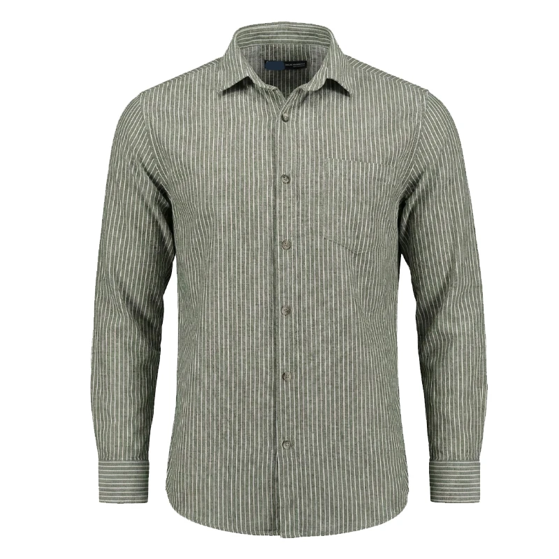 پیراهن آستین بلند یقه برگردان مردانه مدل sa56