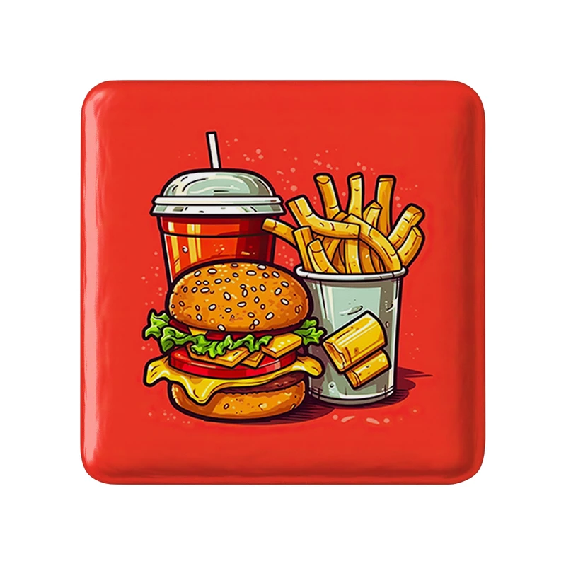 پیکسل خندالو طرح فست فود مدل مربعی کد 36556