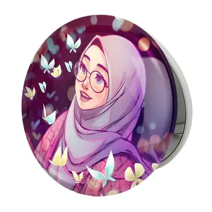 آینه جیبی خندالو طرح دخترانه باحجاب مدل تاشو کد 26008 