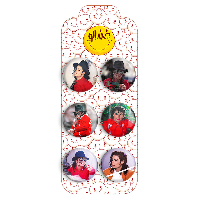 مگنت خندالو طرح مایکل جکسون Michael Jackson کد 1103A مجموعه 6 عددی