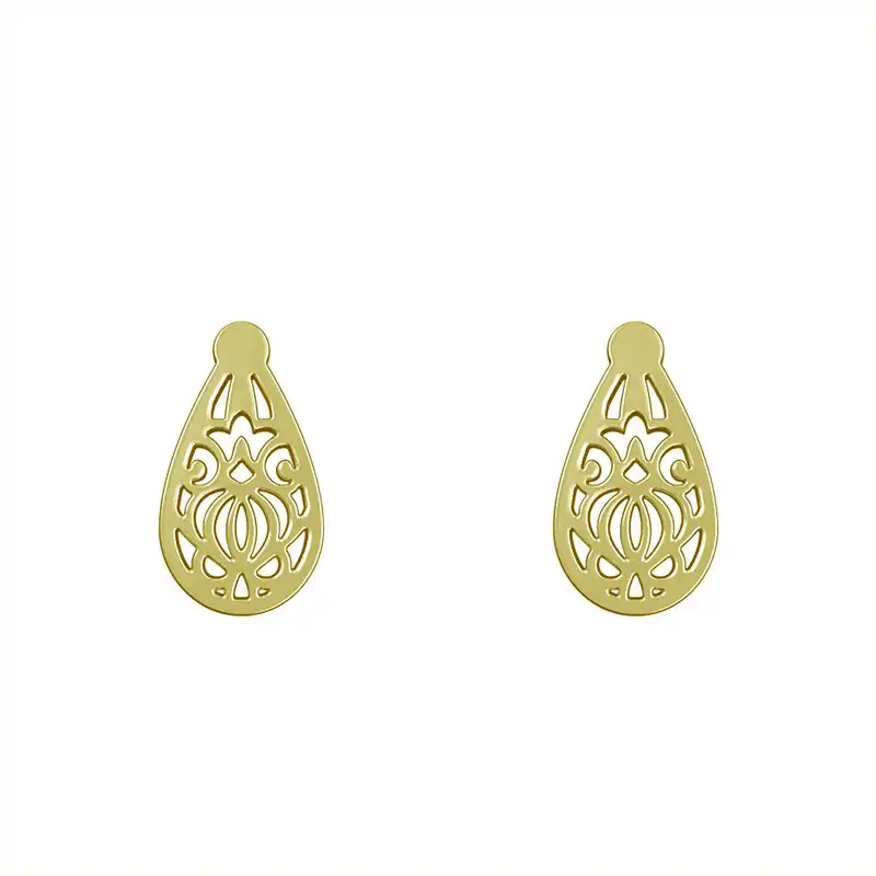 گوشواره طلا 18 عیار زنانه مدوپد مدل هندسی کد GA1-15191