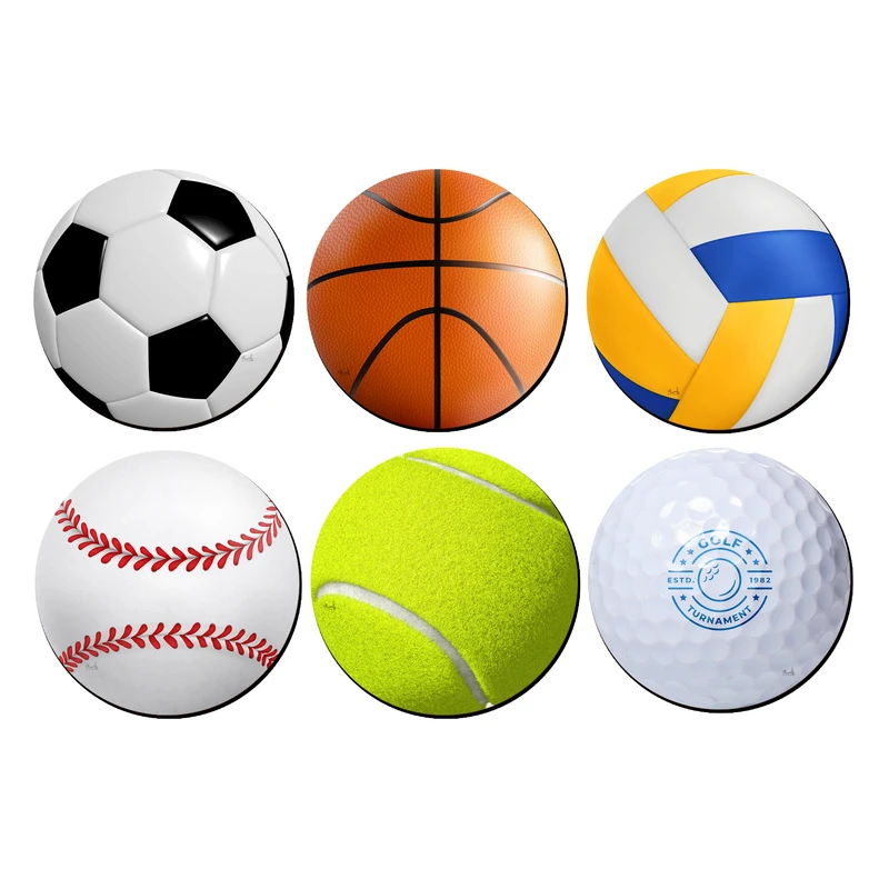 زیر لیوانی لوکسینو مدل توپ کد Balls_1346 مجموعه 6 عددی