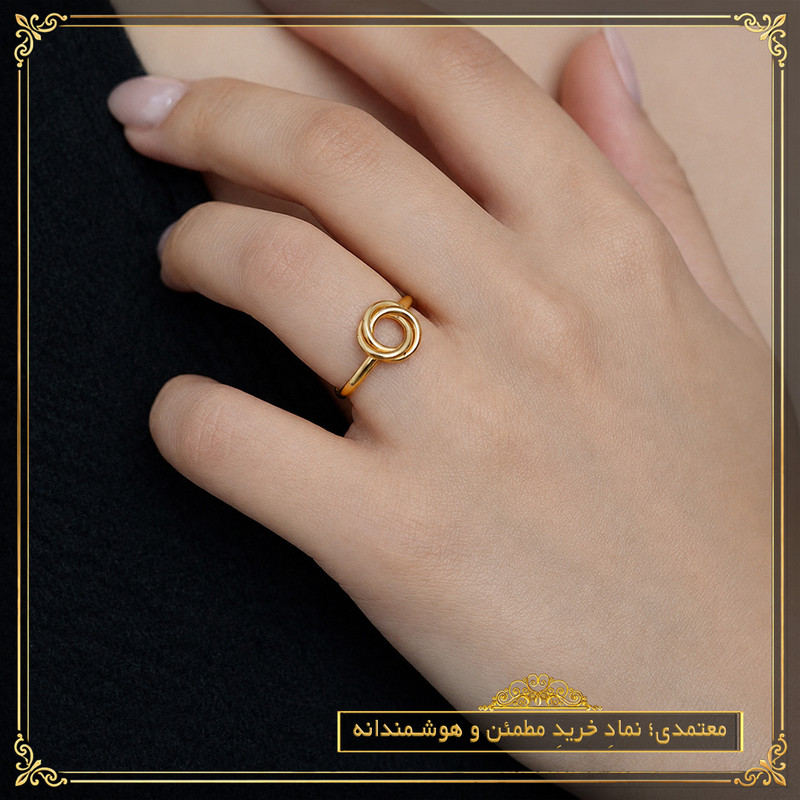 انگشتر طلا 18 عیار زنانه طلای معتمدی مدل گل رز - 5