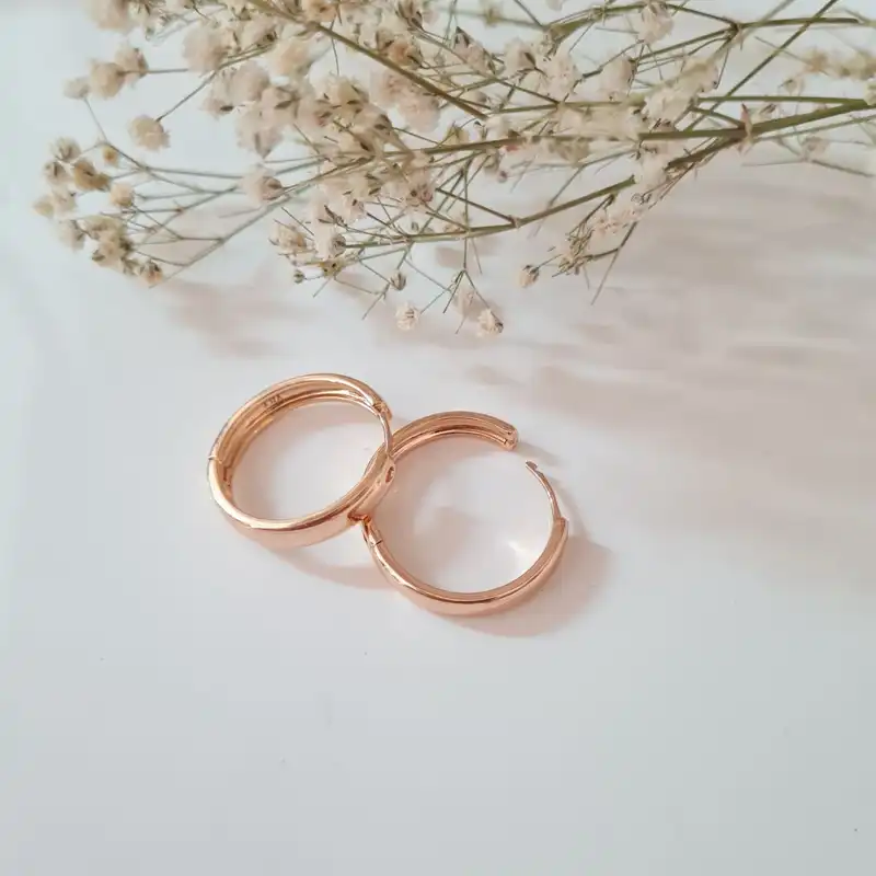 گوشواره زنانه ژوپینگ مدل حلقه ای ساده کد B35