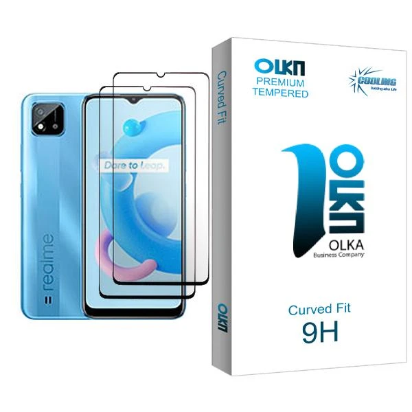 محافظ صفحه نمایش کولینگ مدل Olka Glass MIX002 مناسب برای گوشی موبایل ریلمی C20A بسته دو عددی