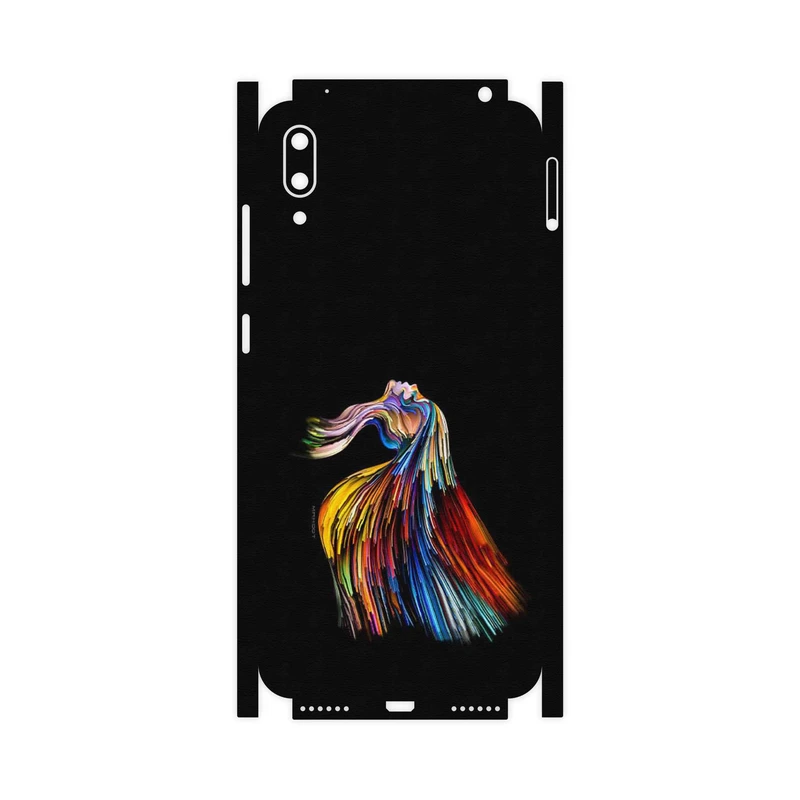 برچسب پوششی ماهوت مدل Rainbow Hair Digital Art-FullSkin مناسب برای گوشی موبایل هوآوی Y7 Pro 2019