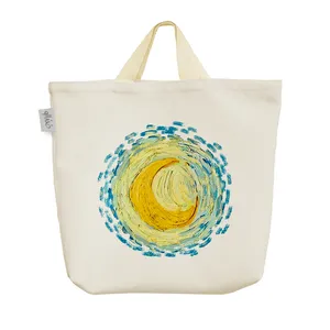 ساک خرید خندالو مدل ماه شب پر ستاره ونسان ونگوگ کد H468