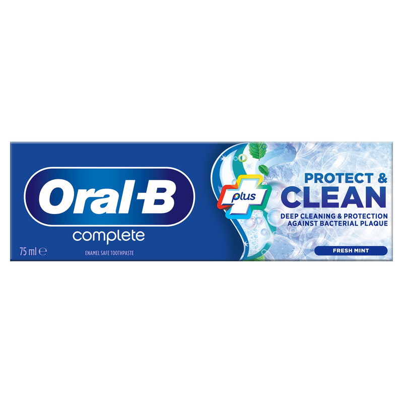 خمیر دندان اورال-بی مدل plus protect clean حجم 75 میلی لیتر