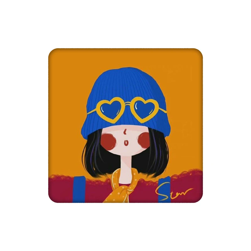 زیرلیوانی طرح دختر کلاه ابی کد 5047442