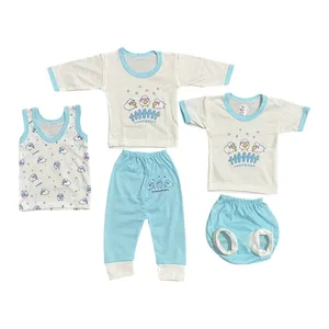 ست 5 تکه لباس نوزادی مدل نی نی مامانی کد mop102