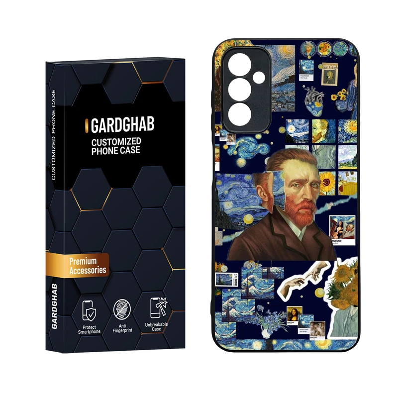 کاور گارد قاب مدل دورژله ای پشت گلس هنری مناسب برای گوشی موبایل سامسونگ Galaxy M13 4G