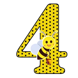  استند رومیزی تولد مدل عدد 4 طرح زنبور کد 1147