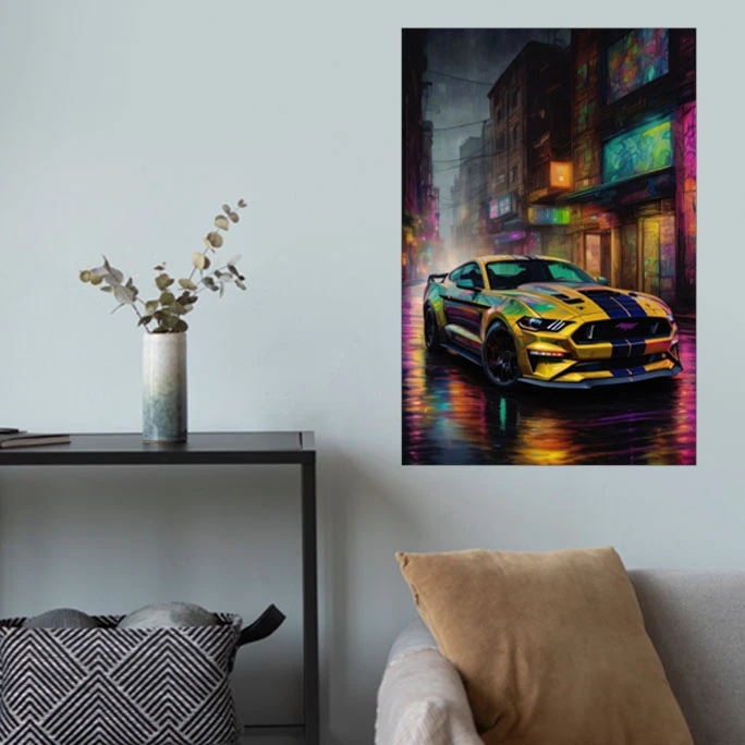 پوستر گوفی مدل والپیپر ماشین اسپورت فورد موستانگ شلبی Ford Mustang Sport Car Wallpaper کد GT69