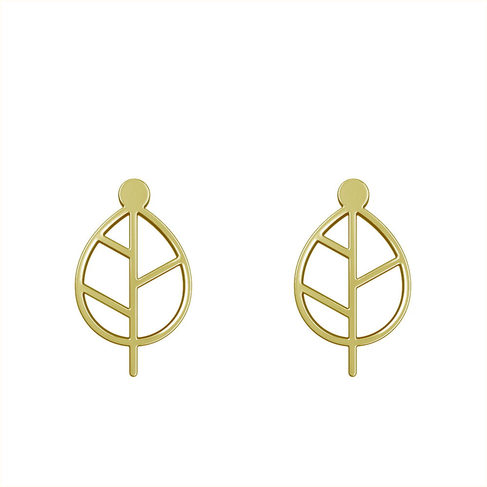 گوشواره طلا 18 عیار زنانه مدوپد مدل برگ کد GA1-15899