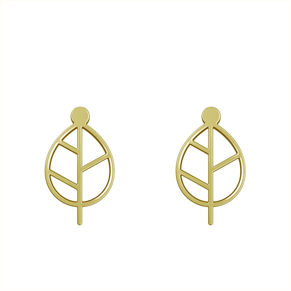 گوشواره طلا 18 عیار زنانه مدوپد مدل برگ کد GA1-15899 - - 2