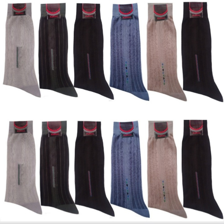 جوراب مردانه مدل ابریشمی نازک مجموعه 12 عددی