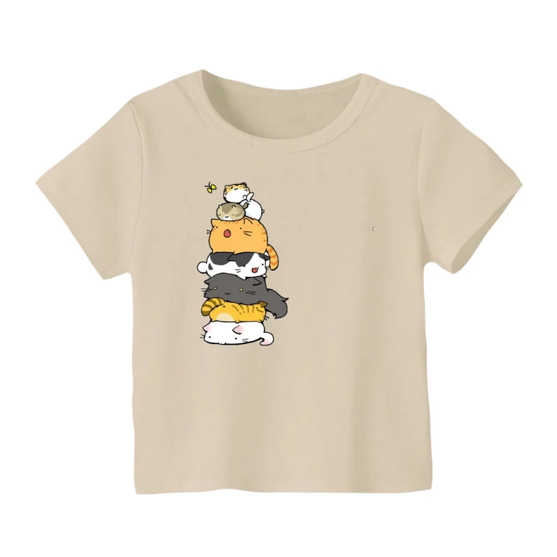 تی شرت آستین کوتاه بچگانه مدل گربه کد ۶