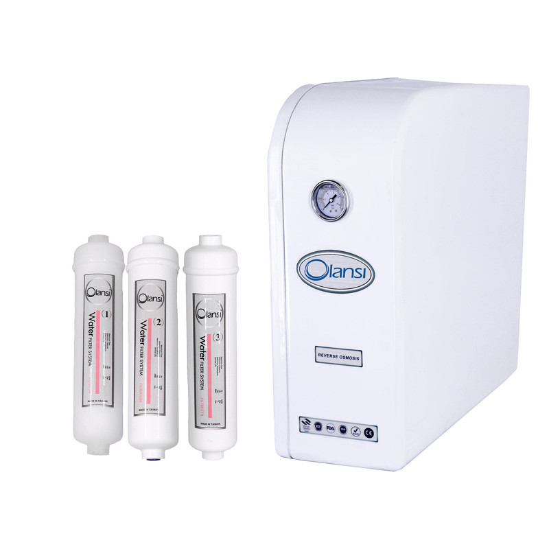 دستگاه تصفیه کننده آب اولانسی مدل RO_CASE_WNE8200_W3F به همراه فیلتر تصفیه آب مجموعه 3 عددی