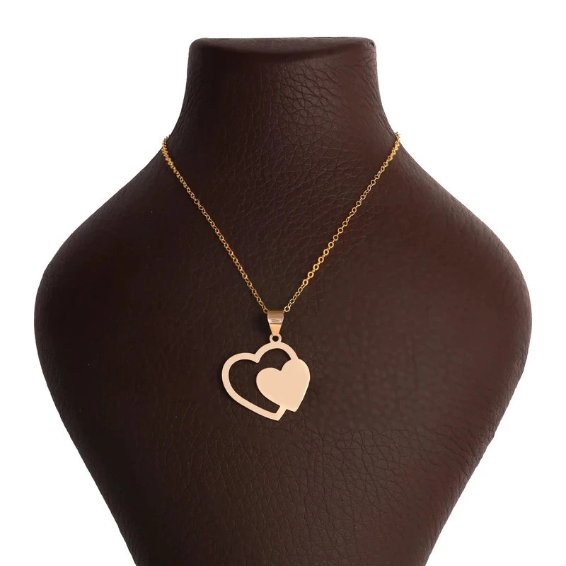 گردنبند طلا 18 عیار زنانه با طرح حلقه‌ای (فلامینگو) وی وی گلد گالری مدل قلب 6636