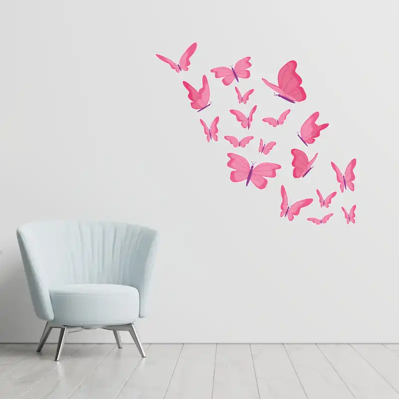 استیکر دیواری گراسیپا مدل پروانه ها مجموعه 18 عددی