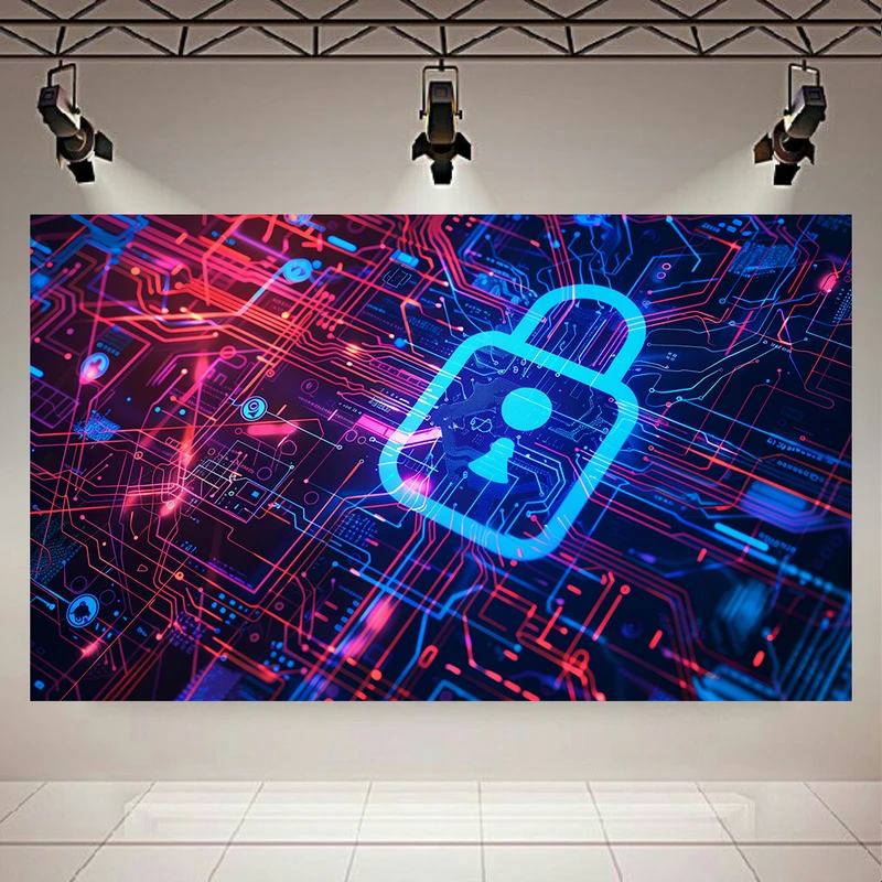  پوستر طرح مخمل امنیت سایبری مدل دیجیتال کد PD30004