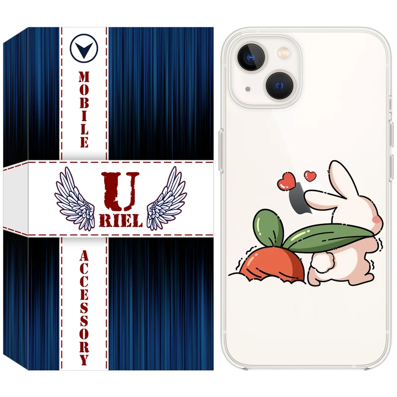 کاور یوریل مدل Clear کد 71 طرح خرگوش مناسب برای گوشی موبایل اپل iPhone 13 mini