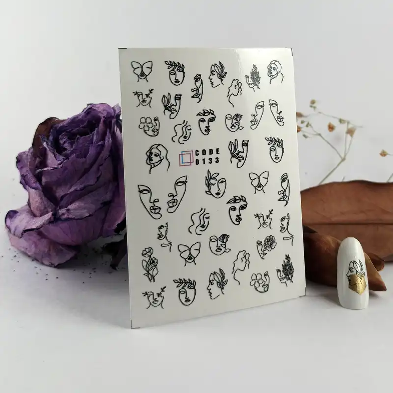 برچسب لنز ناخن مدل فانتزی مجموعه 6 عددی