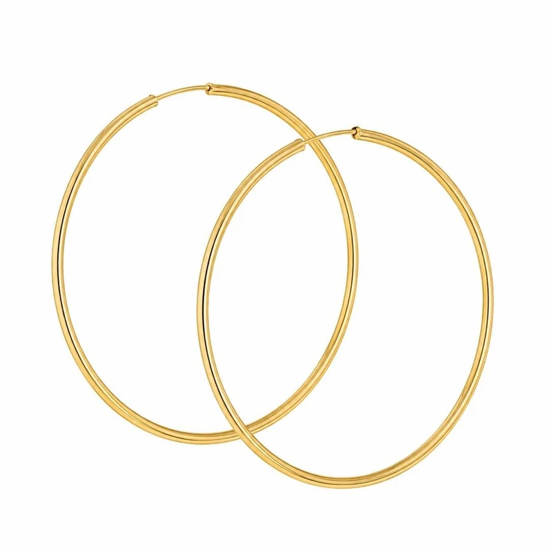گوشواره حلقه‌ای طلا 18 عیار زنانه گالری طلا رخساره مدل دایره