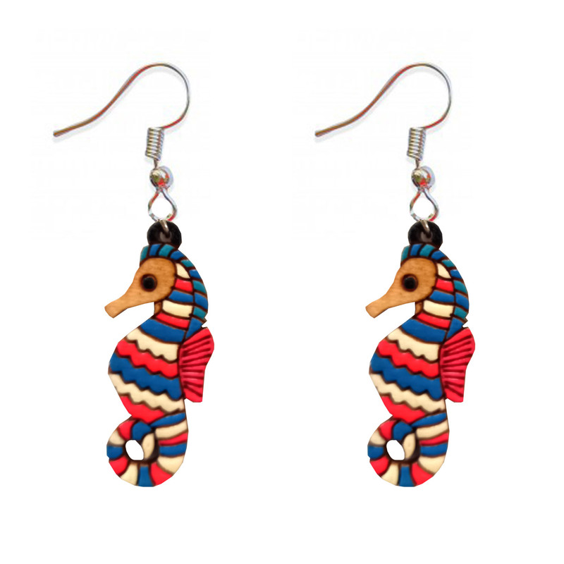 گوشواره دخترانه مدل اسب دریایی کد Seahousre